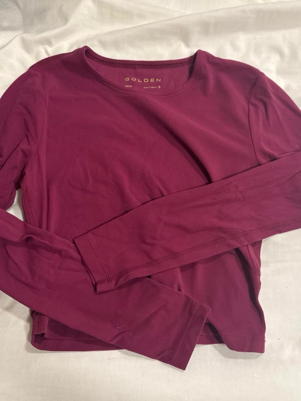 Aritzia Golden Long Sleeve Tee in Deep Berry